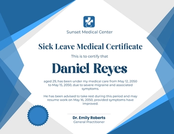 Free Sick Leave Medical Certificate Template to Edit Online