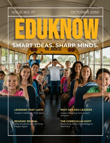 Free Design Education Magazine Cover Template to Edit Online