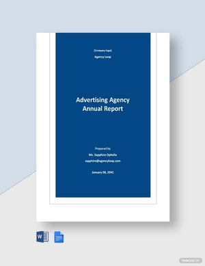 Advertising Agency Annual Report Template
