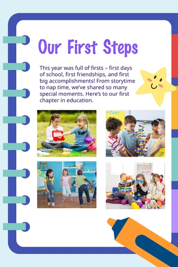 Free Preschool Yearbook Design Template to Edit Online