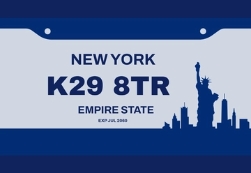 Free New York License Plate Template to Edit Online