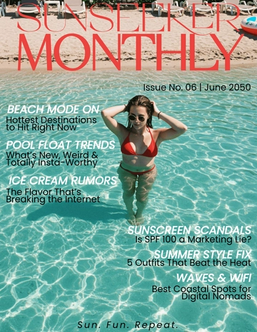 Free Summer Magazine Cover Template to Edit Online