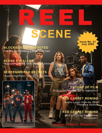 Free Movie Magazine Cover Template to Edit Online