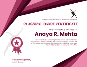 Free Classical Dance Certificate Template to Edit Online