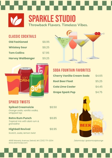 Free Retro Drink Menu Template to Edit Online