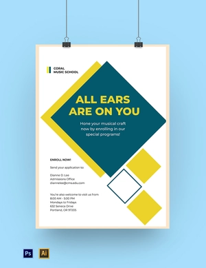 Professional Music School Poster Template