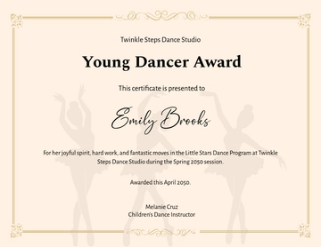 Free Dance Certificate for Kids Template to Edit Online