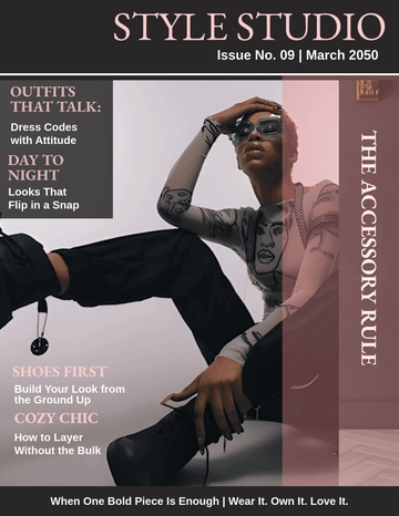 Free Magazine Cover Outfits Template to Edit Online
