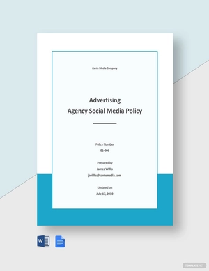 Advertising Agency Social Media Policy Template