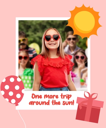 Free Red Polaroid Birthday Template to Edit Online