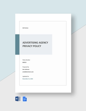 Simple Advertising Agency Policy Template