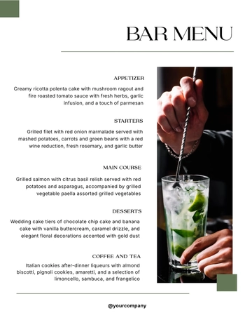 Free Drinks and Beverages Menu Template to Edit Online
