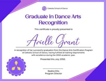 Free Dance Graduation Certificate Template to Edit Online