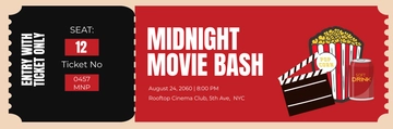 Free Movie Party Ticket Template to Edit Online