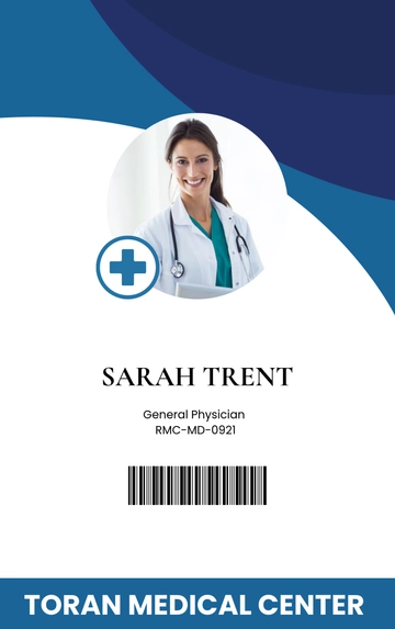 Free Medical Employee ID Card Template to Edit Online