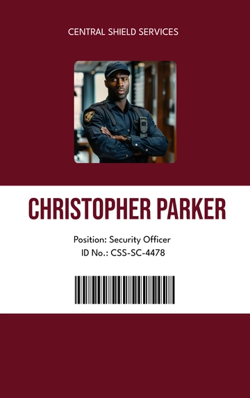Free Security Employee ID Card Template to Edit Online