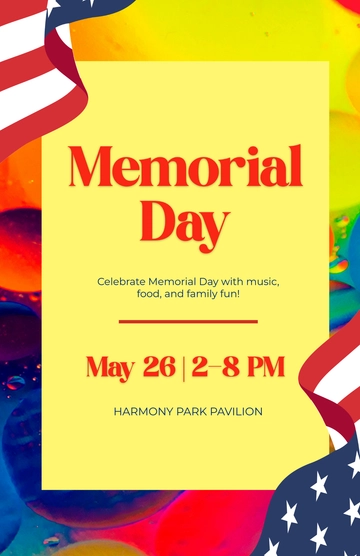 Free Colorful Memorial Day Template to Edit Online