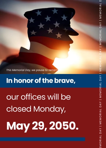 Free Memorial Day Business Template to Edit Online