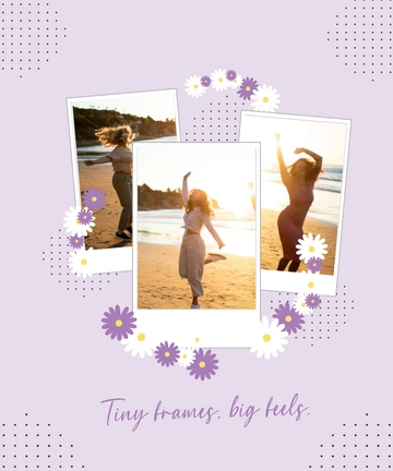Free Purple Mini Polaroid Template to Edit Online