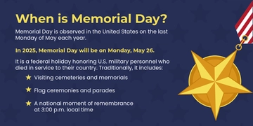 Free When is Memorial Day? Template to Edit Online