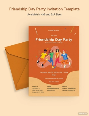 Friendship Day Party Invitation Template