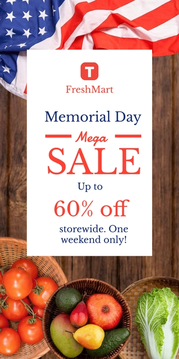 Free Memorial Day Sales Template to Edit Online