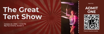 Free Circus Movie Ticket Template to Edit Online