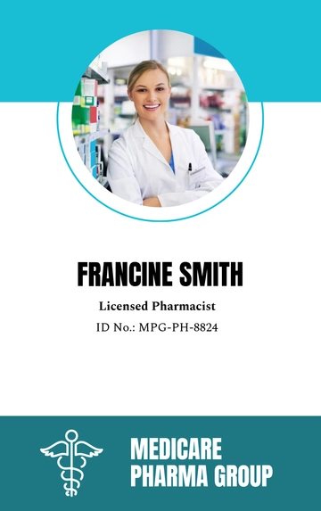Free Pharmacist Employee ID Card Template to Edit Online
