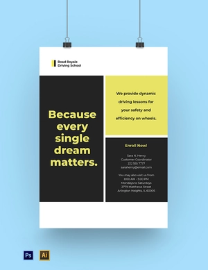 Professional Driving School Poster Template