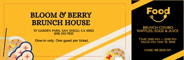 Free Modern Brunch Food Ticket Template to Edit Online