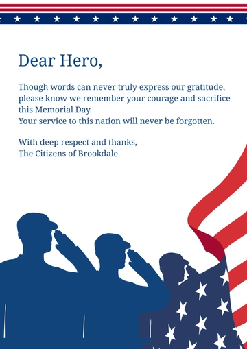 Free Memorial Day Thank You Letter Template to Edit Online