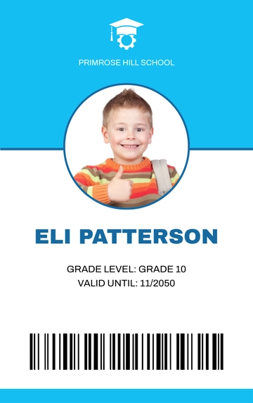 Free Minimalist School ID Card Template to Edit Online