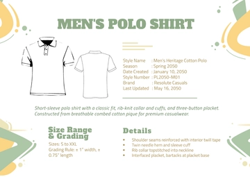 Free Polo Shirt Tech Pack Template to Edit Online