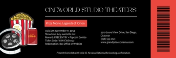 Free Cinema Winning Ticket Template to Edit Online