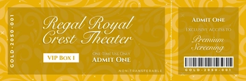 Free Cinema Golden Ticket Template to Edit Online