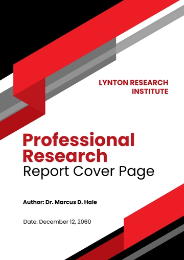 Free Professional  Research Report Cover Page Template to Edit Online