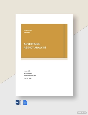 Sample Advertising Agency Analysis Template