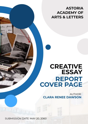 Free Creative Essay Report Cover Page Template to Edit Online