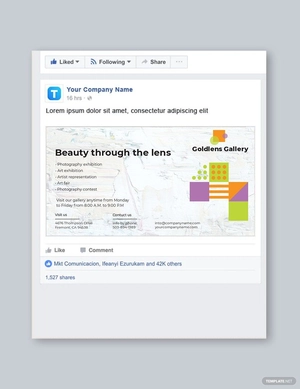 Photo Art Gallery Facebook Post Template