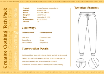 Free Creative Clothing Tech Pack Template to Edit Online