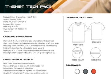 Free T-Shirt Tech Pack Template to Edit Online