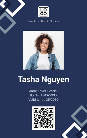 Free Public School ID Card Template to Edit Online