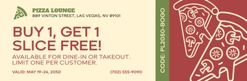 Free Pizza Food Ticket Template to Edit Online