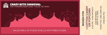 Free Editable Carnival Food Ticket Template to Edit Online