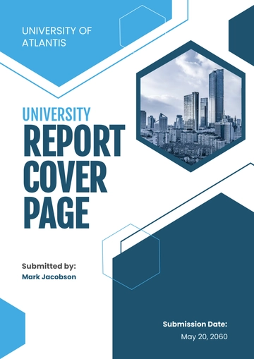 Free University Report Cover Page Template to Edit Online