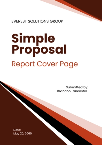 Free Simple Proposal Report Cover Page Template to Edit Online