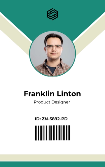 Free Vertical Employee ID Card Template to Edit Online