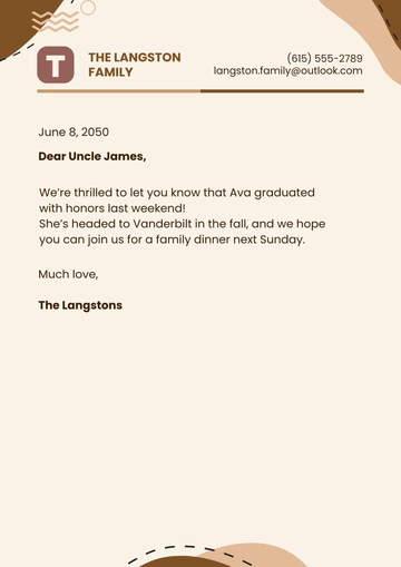 Free Brown Personal Family Letterhead Template to Edit Online