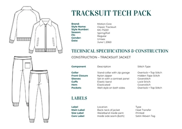 Free Tracksuit Tech Pack Template to Edit Online