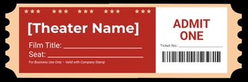 Free Blank Cinema Business Ticket Template to Edit Online